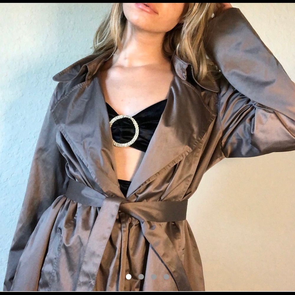 Vintage Calvin Klein Satin Trench Coat
